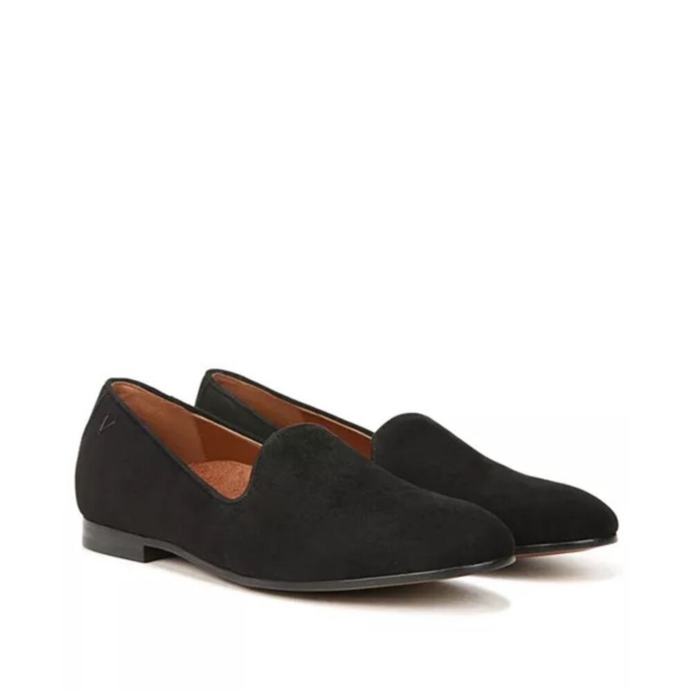 Vionic Willa Black Suede Smoking Loafers Flats Size 9.5